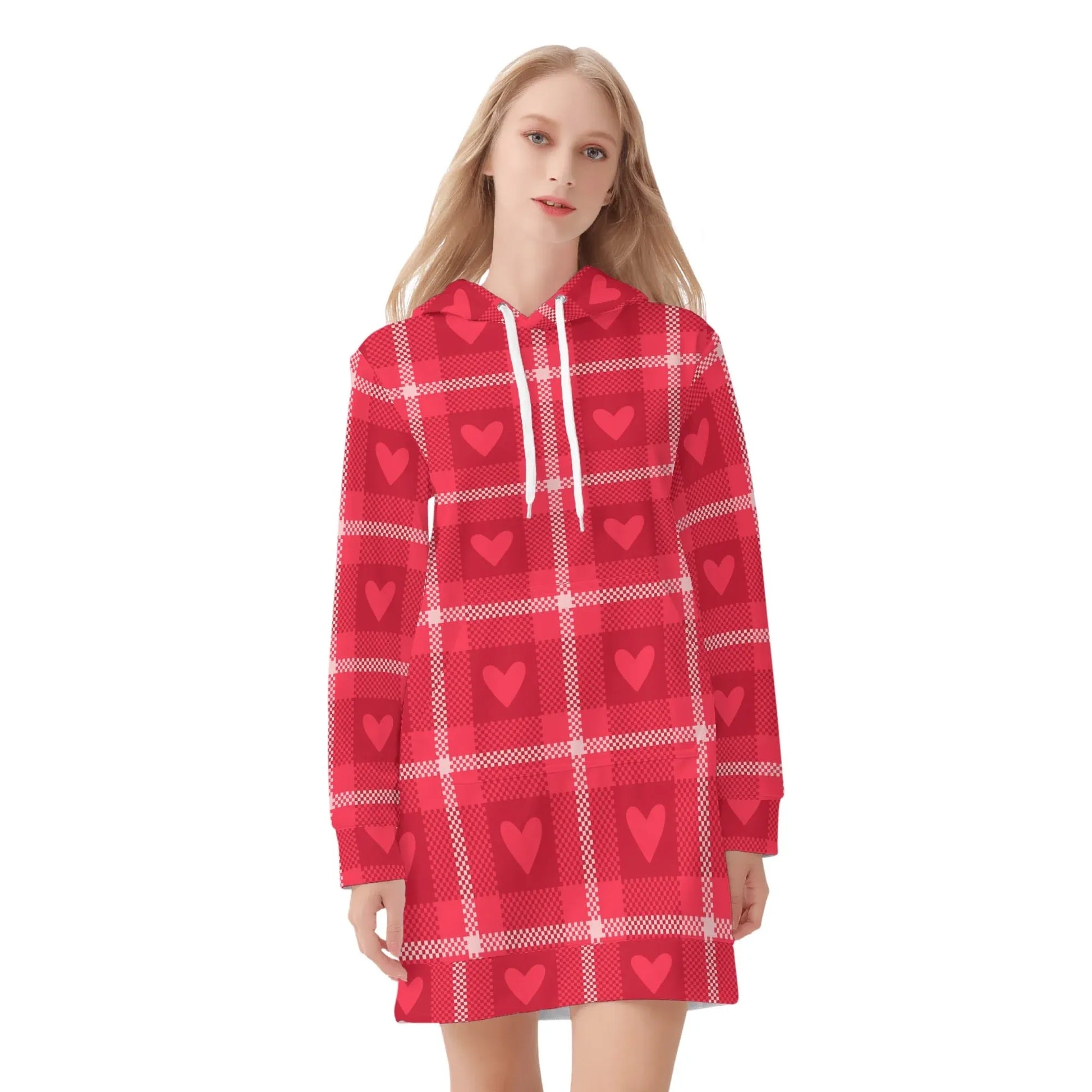 karo-hearts-velvet-hoodie-dress-hoodiekleid-jlr-design-10713 - JLR Design