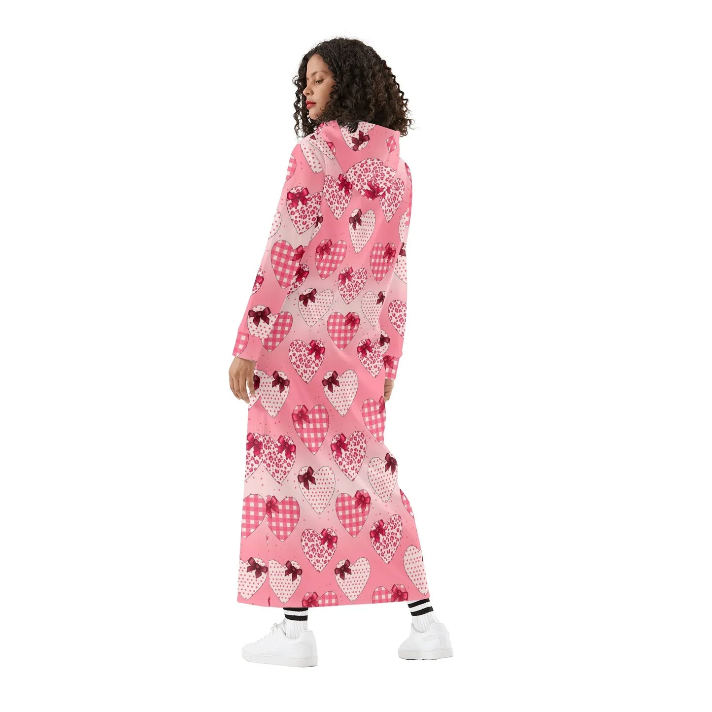 karo-herzchen-bequemes-leichtes-hoodie-kleid-hoodiekleid-jlr-design-10305 - JLR Design