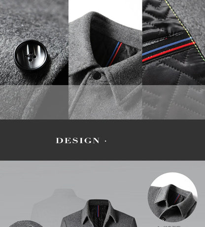 Klassischer eleganter Woll Business-Mantel mit Reverskragen Mantel JLR Design