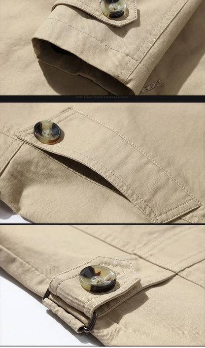 Klassischer Vintage Baumwoll Trenchcoat für Herren Jacke JLR Design