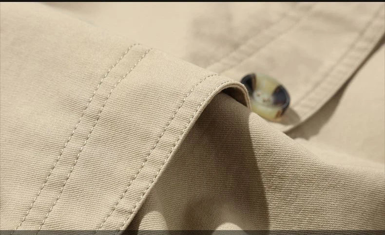 Klassischer Vintage Baumwoll Trenchcoat für Herren Jacke JLR Design