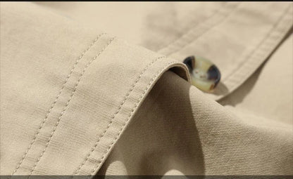 Klassischer Vintage Baumwoll Trenchcoat für Herren Jacke JLR Design