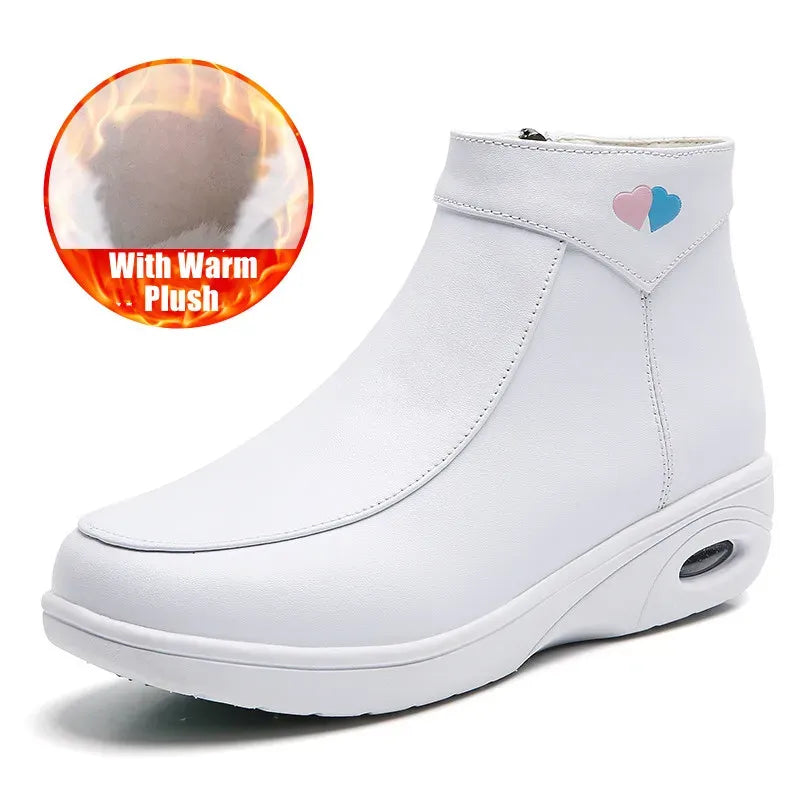 Komfortable Leder-Stiefeletten für Damen mit Reißverschluss & Samt-Futter Boots JLR Design