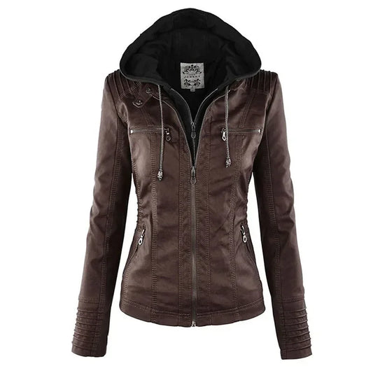 Kunstleder Bikerjacke für Damen Jacke JLR Design