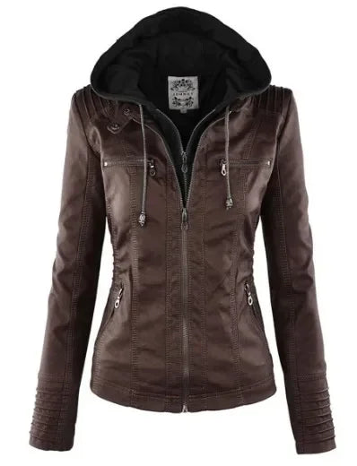 Kunstleder Bikerjacke für Damen Jacke JLR Design