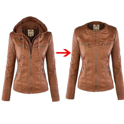 Kunstleder Bikerjacke für Damen Jacke JLR Design