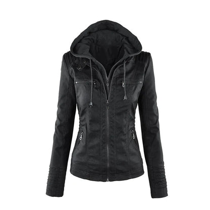 Kunstleder Bikerjacke für Damen Jacke JLR Design