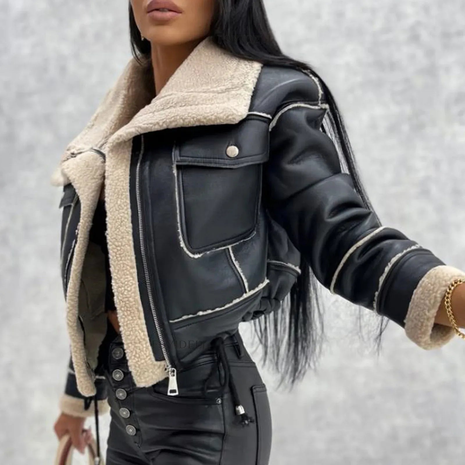 lammfell-optik-biker-jacke-kurz-jacke-jlr-design-8 - JLR Design
