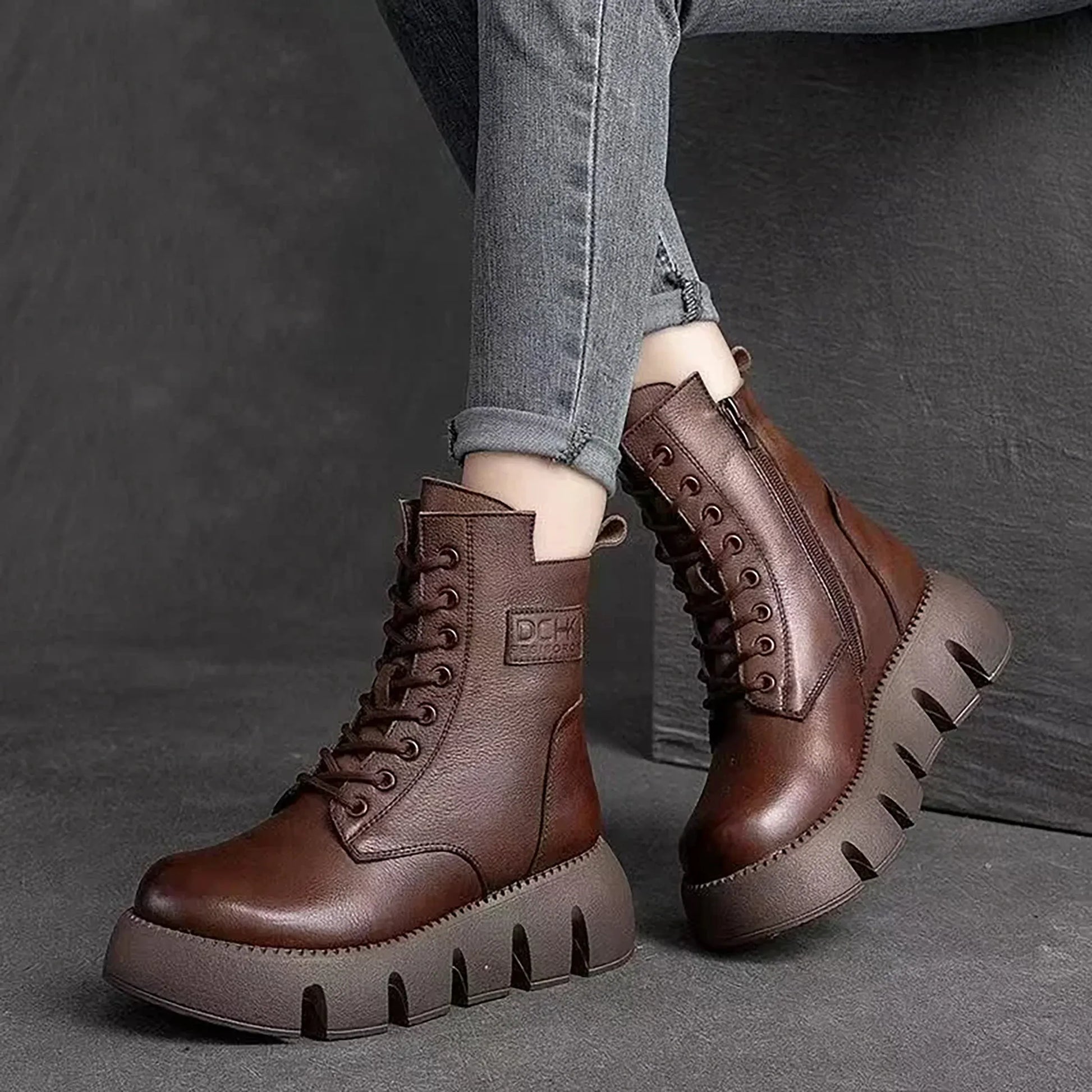 kuschelige-lederstiefel-mit-dicker-sohle-boots-jlr-design-14639 - JLR Design