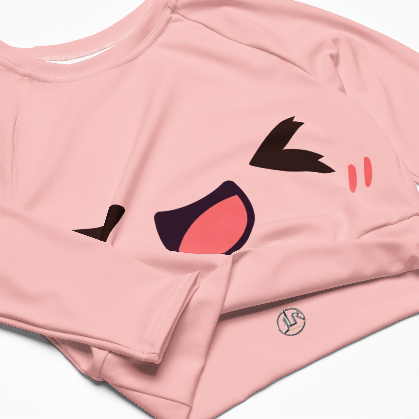 Lachendes Kawaii Long Sleeve Crop Top JLR Design