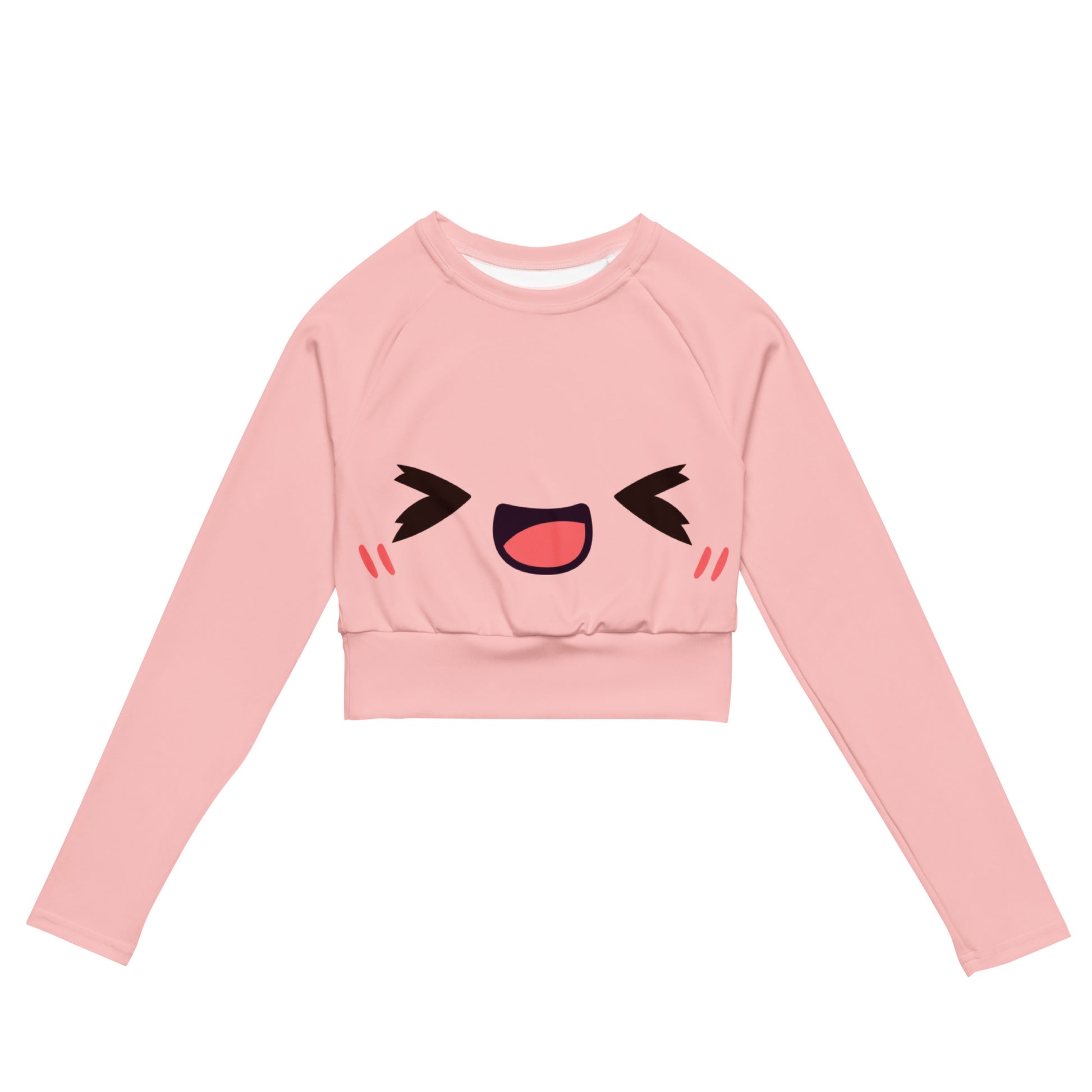 Lachendes Kawaii Long Sleeve Crop Top JLR Design