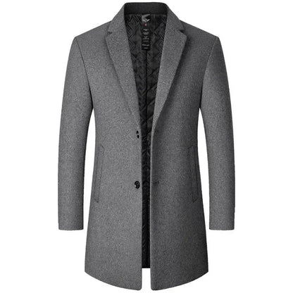 Langer eleganter Business Trenchcoat aus Wolle Jacke JLR Design