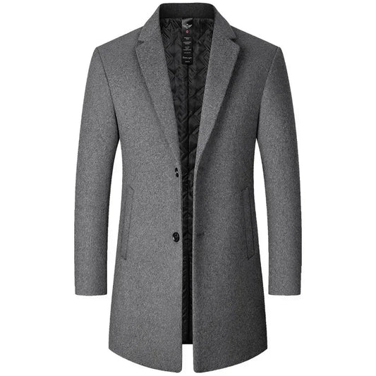 Langer eleganter Business Trenchcoat aus Wolle Jacke JLR Design