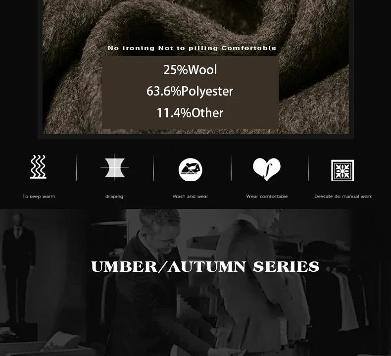 Langer eleganter Business Trenchcoat aus Wolle Jacke JLR Design