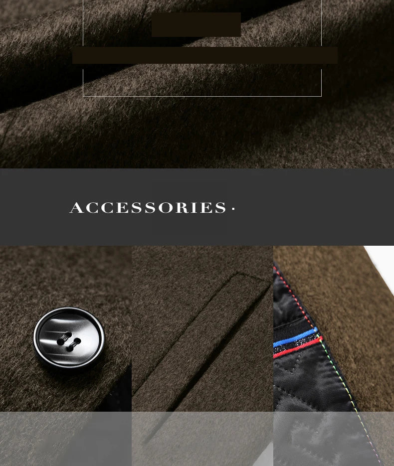 Langer eleganter Business Trenchcoat aus Wolle Jacke JLR Design