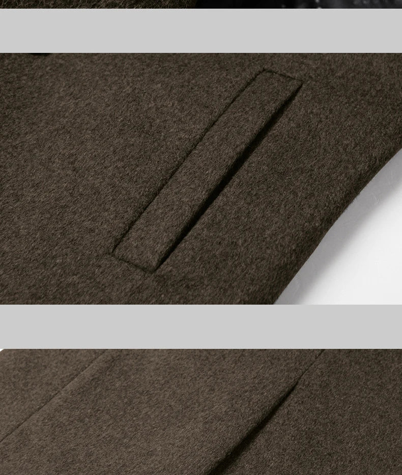 Langer eleganter Business Trenchcoat aus Wolle Jacke JLR Design