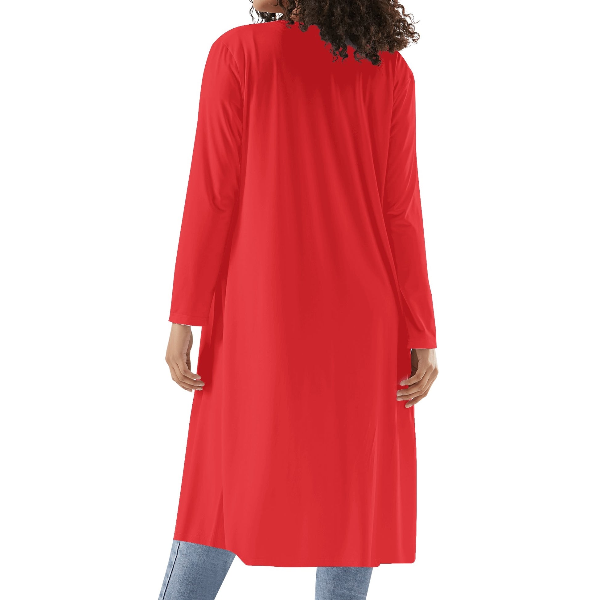 Langer leichter alizarinroter Kimono Cardigan Cardigan JLR Design