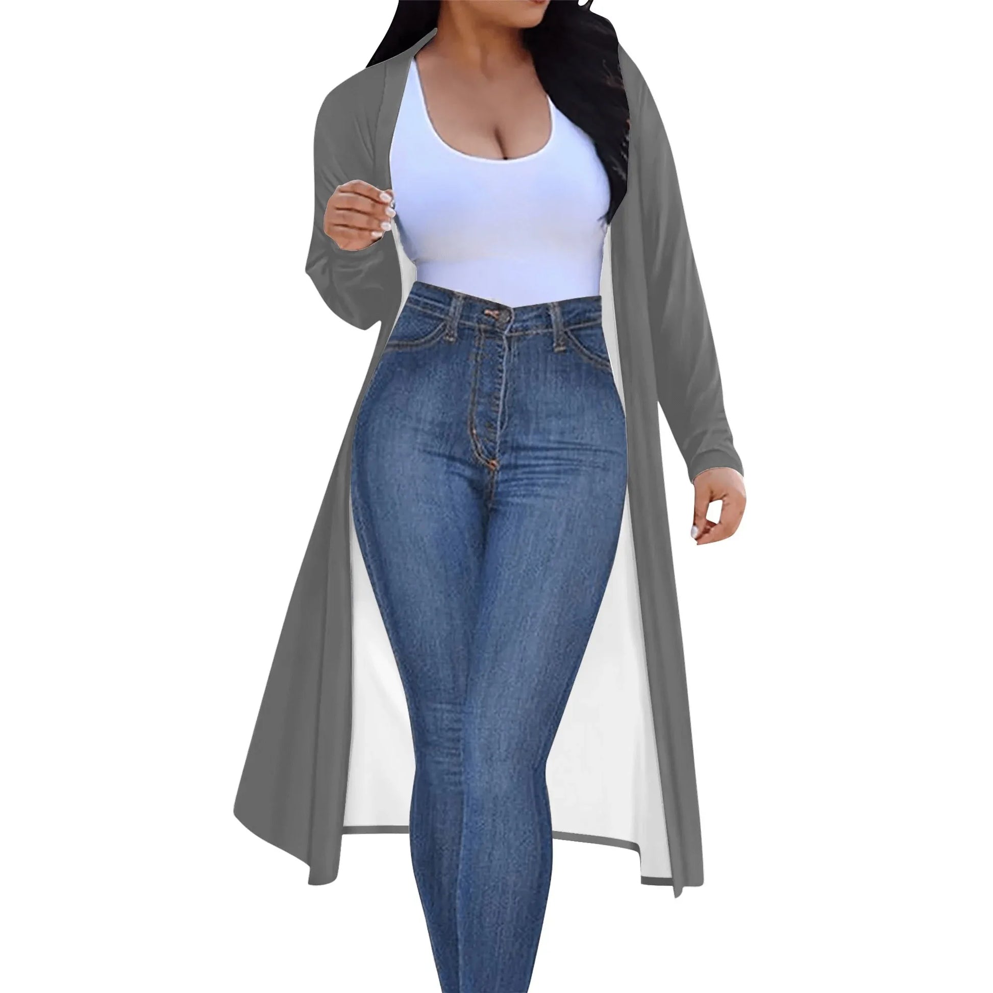 langer-leichter-grauer-kimono-cardigan-cardigan-jlr-design-50446 - JLR Design