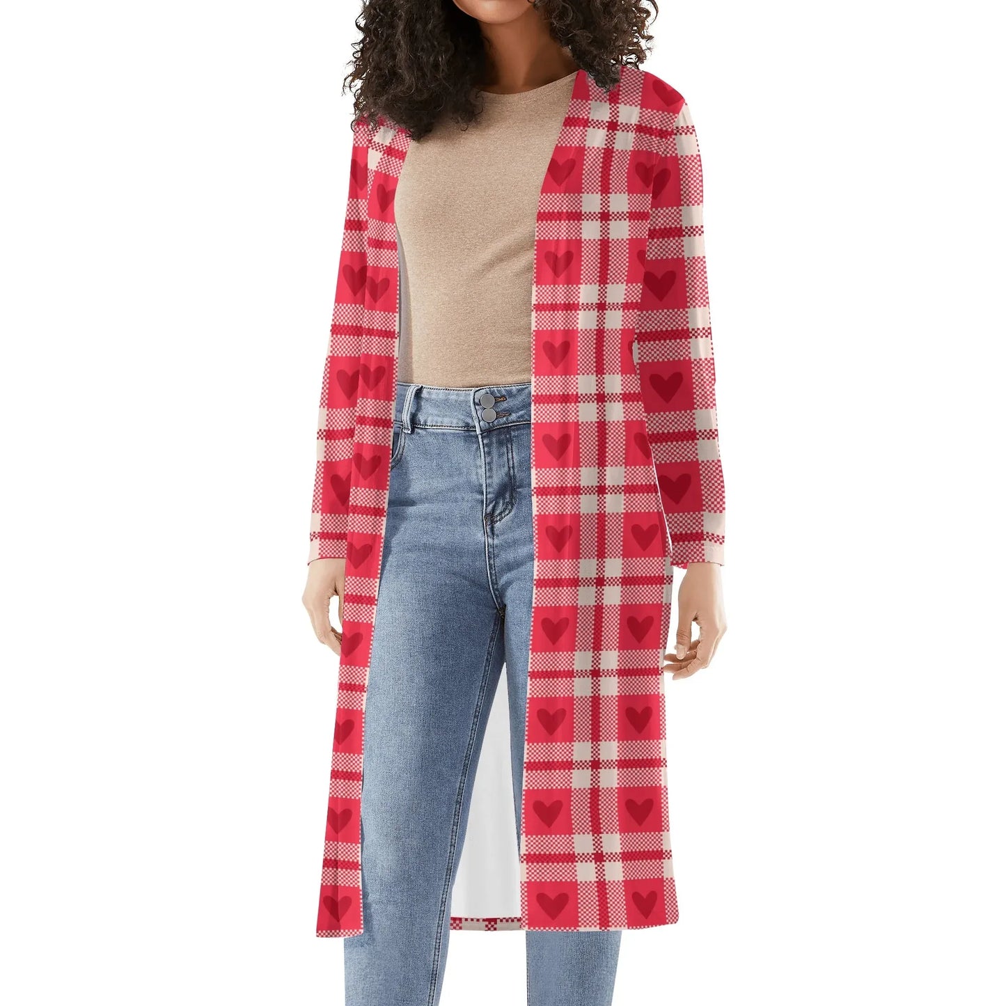langer-leichter-karo-herzchen-kimono-cardigan-cardigan-jlr-design-12288 - JLR Design