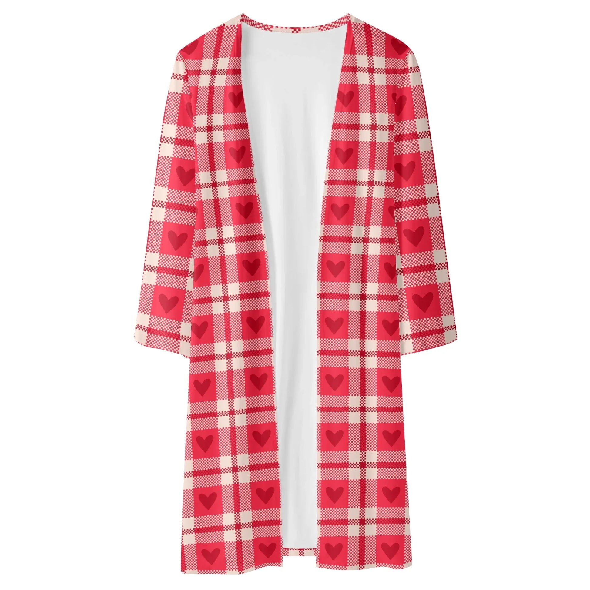 langer-leichter-karo-herzchen-kimono-cardigan-cardigan-jlr-design-14841 - JLR Design