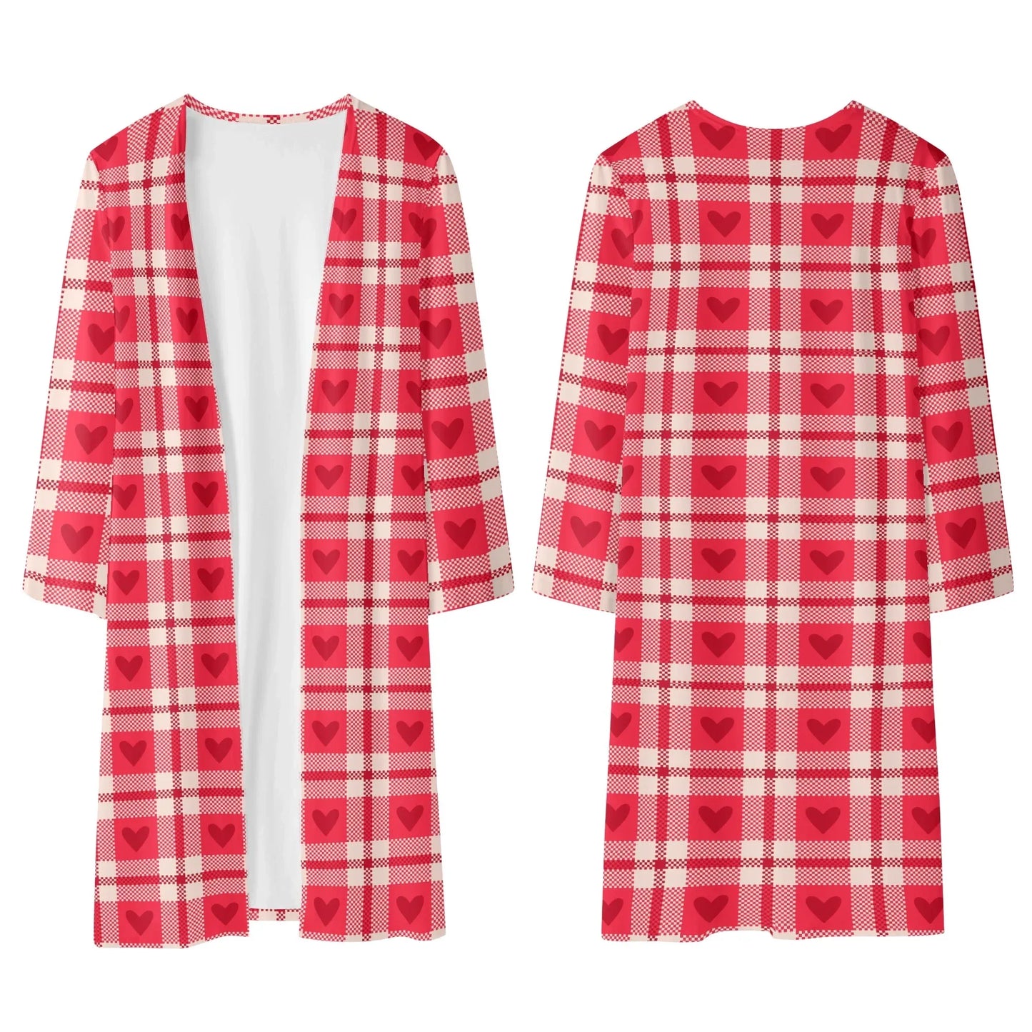 langer-leichter-karo-herzchen-kimono-cardigan-cardigan-jlr-design-45742 - JLR Design