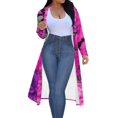 Langer leichter Pink Flowers Kimono Cardigan Cardigan JLR Design