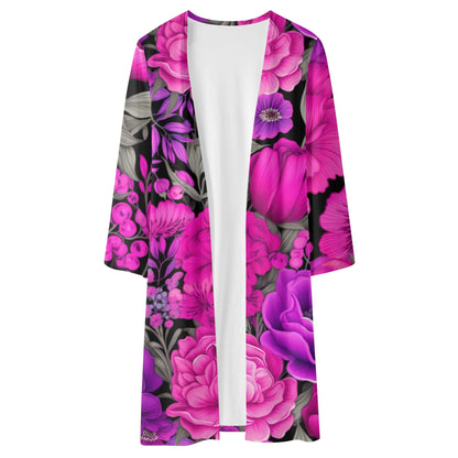 Langer leichter Pink Flowers Kimono Cardigan Cardigan JLR Design