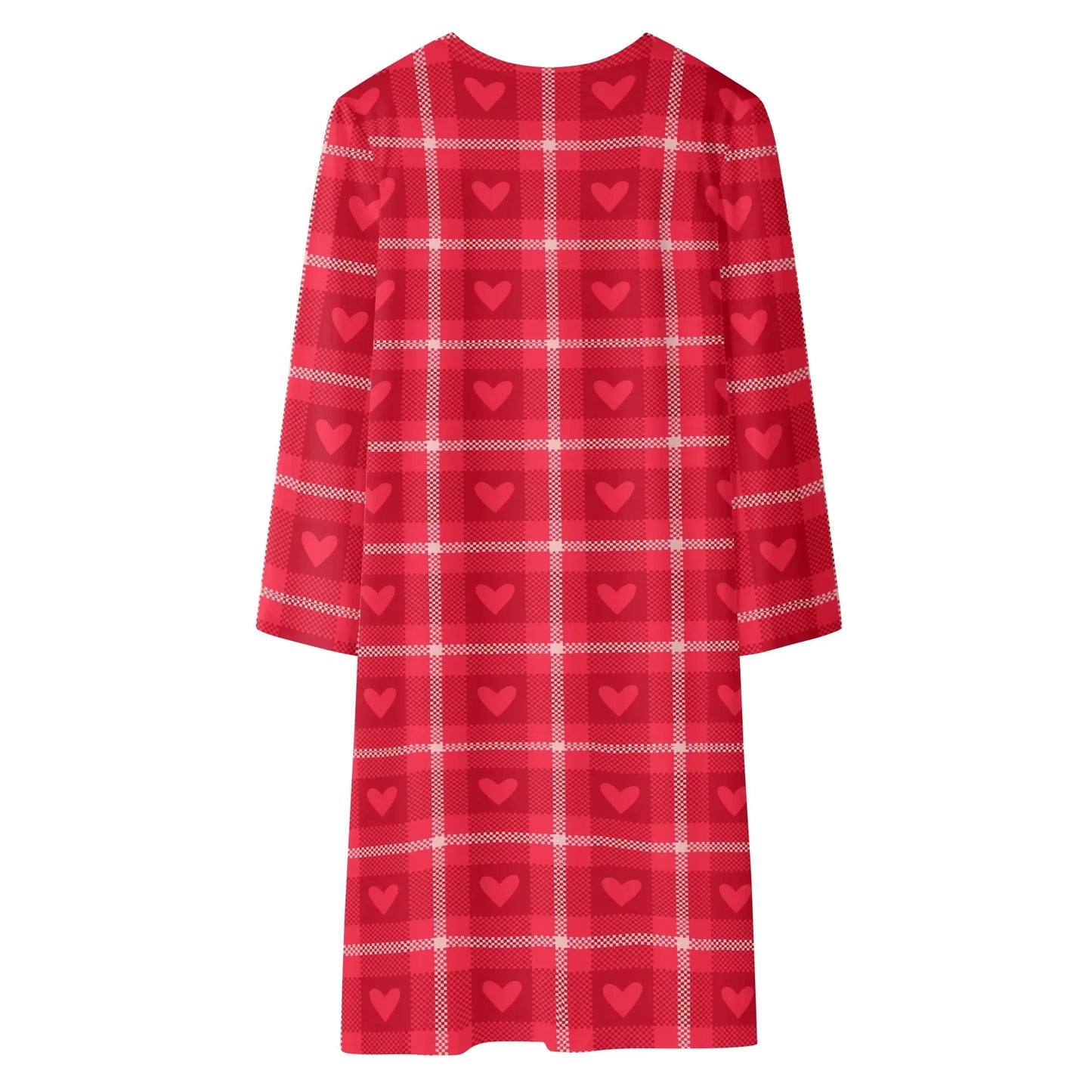 langer-leichter-rote-karo-herzchen-kimono-cardigan-cardigan-jlr-design-35380 - JLR Design