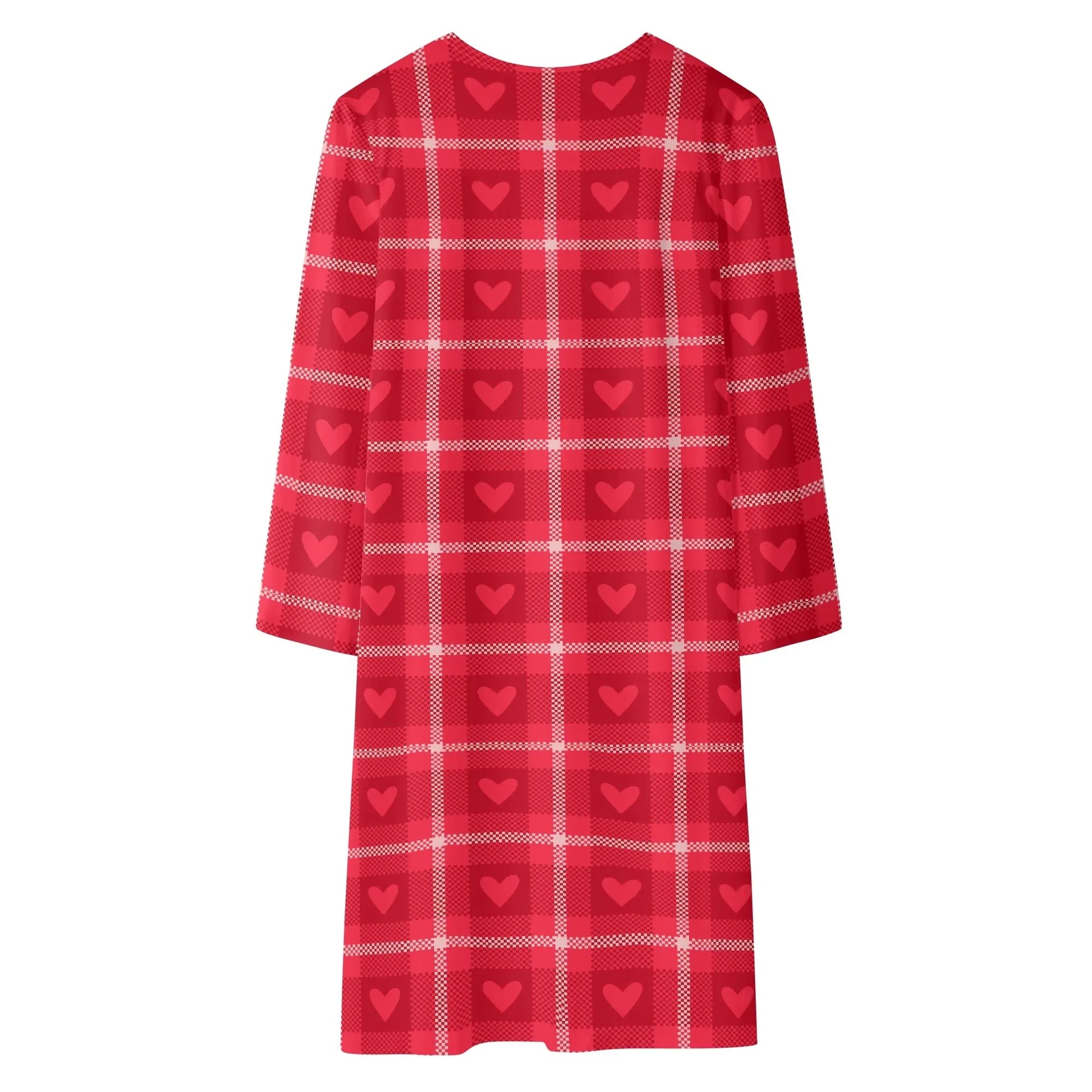 langer-leichter-rote-karo-herzchen-kimono-cardigan-cardigan-jlr-design-35380 - JLR Design