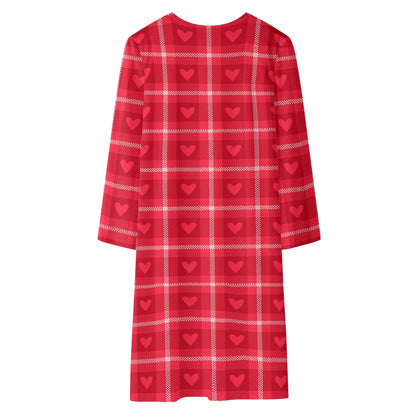 langer-leichter-rote-karo-herzchen-kimono-cardigan-cardigan-jlr-design-35380 - JLR Design