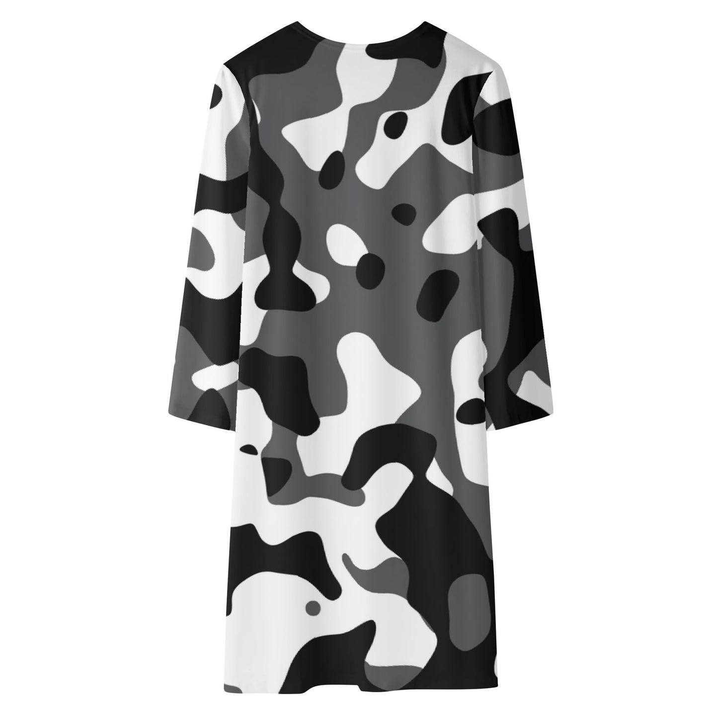 Langer leichter Schwarz Grau Weiß Camouflage Kimono Cardigan Cardigan JLR Design