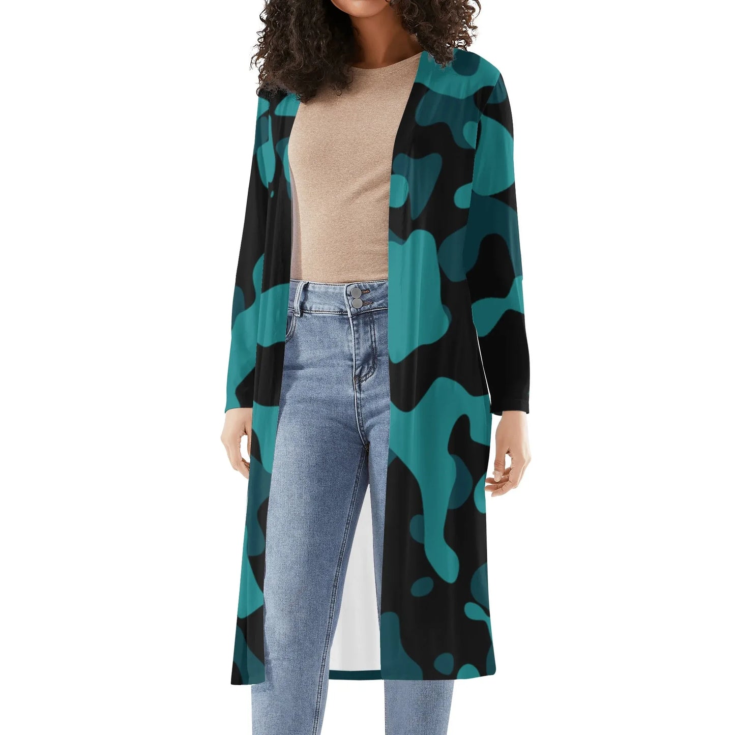 langer-leichter-turkis-camouflage-kimono-cardigan-cardigan-jlr-design-85311 - JLR Design