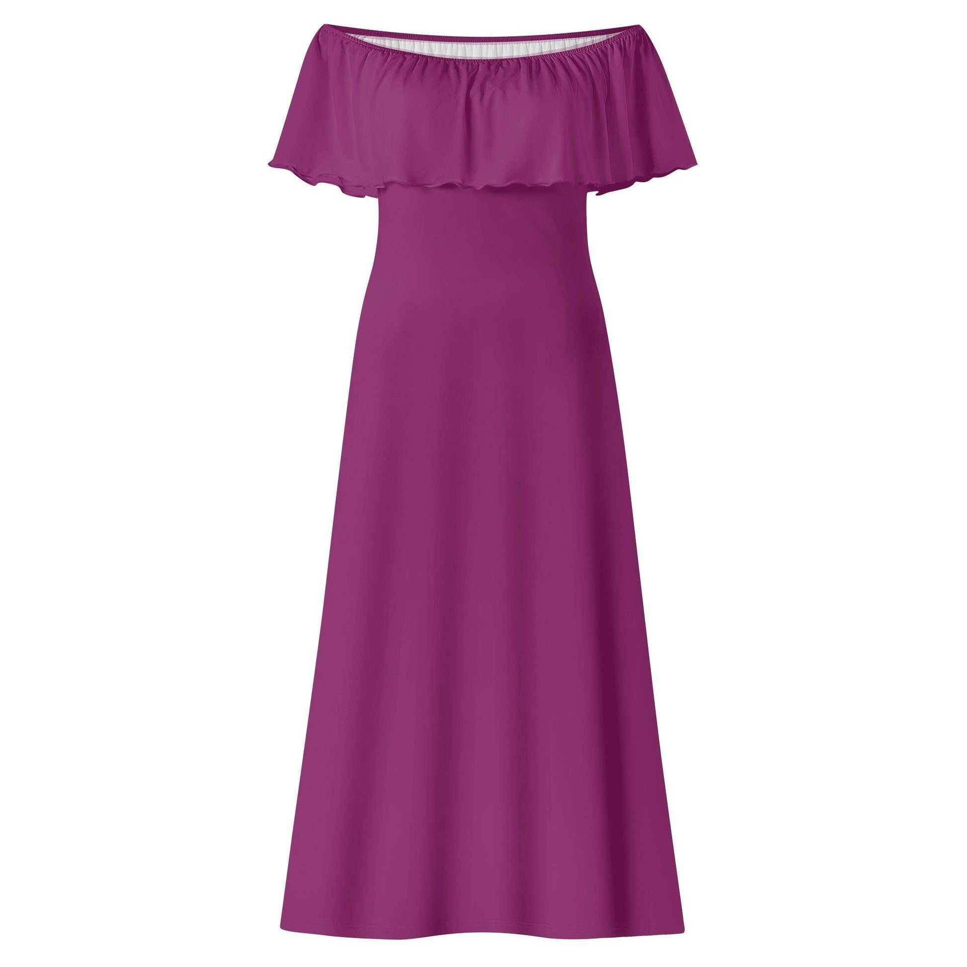 Langes schulterfreies Aubergine Kleid mit lockerem Oberteil Off-Shoulder-Kleid 73.99 Aubergine, Kleid, Lang, locker, Oberteil, Schulterfrei JLR Design