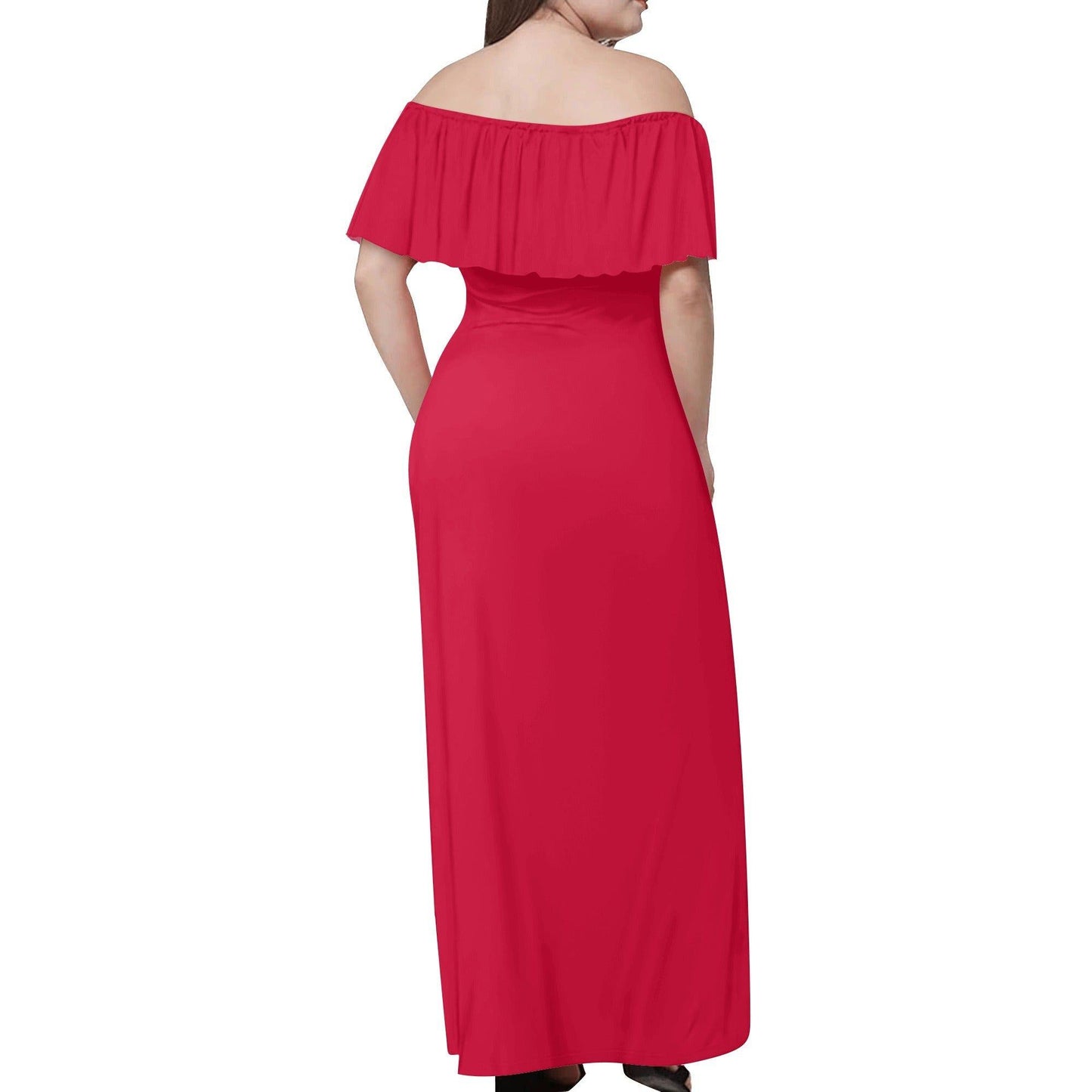 Langes schulterfreies Carmine Kleid mit lockerem Oberteil Off-Shoulder-Kleid 73.99 Carmine, Kleid, Lang, locker, Oberteil, Schulterfrei JLR Design