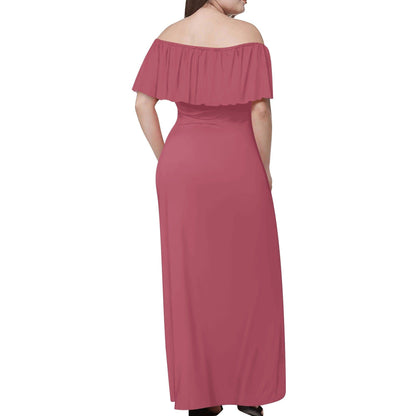 Langes schulterfreies Hippie Pink Kleid mit lockerem Oberteil Off-Shoulder-Kleid 73.99 Hippie, Kleid, Lang, locker, Oberteil, Pink, Schulterfrei JLR Design