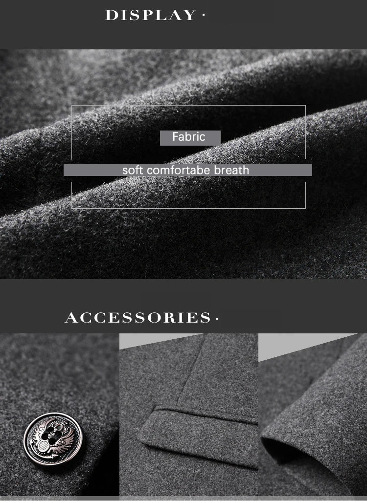 Lässiger Herren Wool Blend Mantel – Ideal für Herbst/Winter Mantel JLR Design