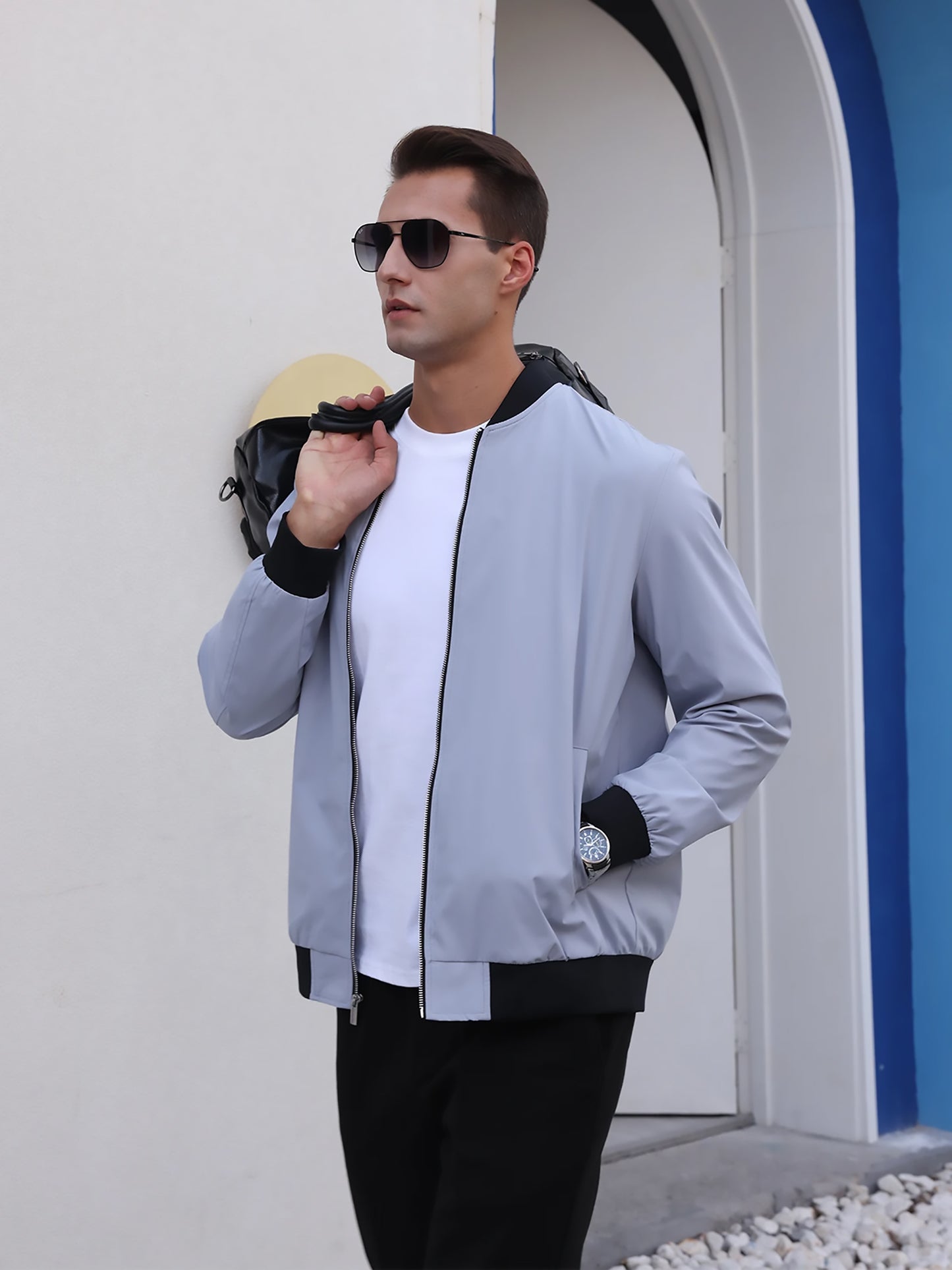 Leichte & wasserdichte Herren-Jacke – Ideal für Sport & Freizeit Bomberjacke JLR Design