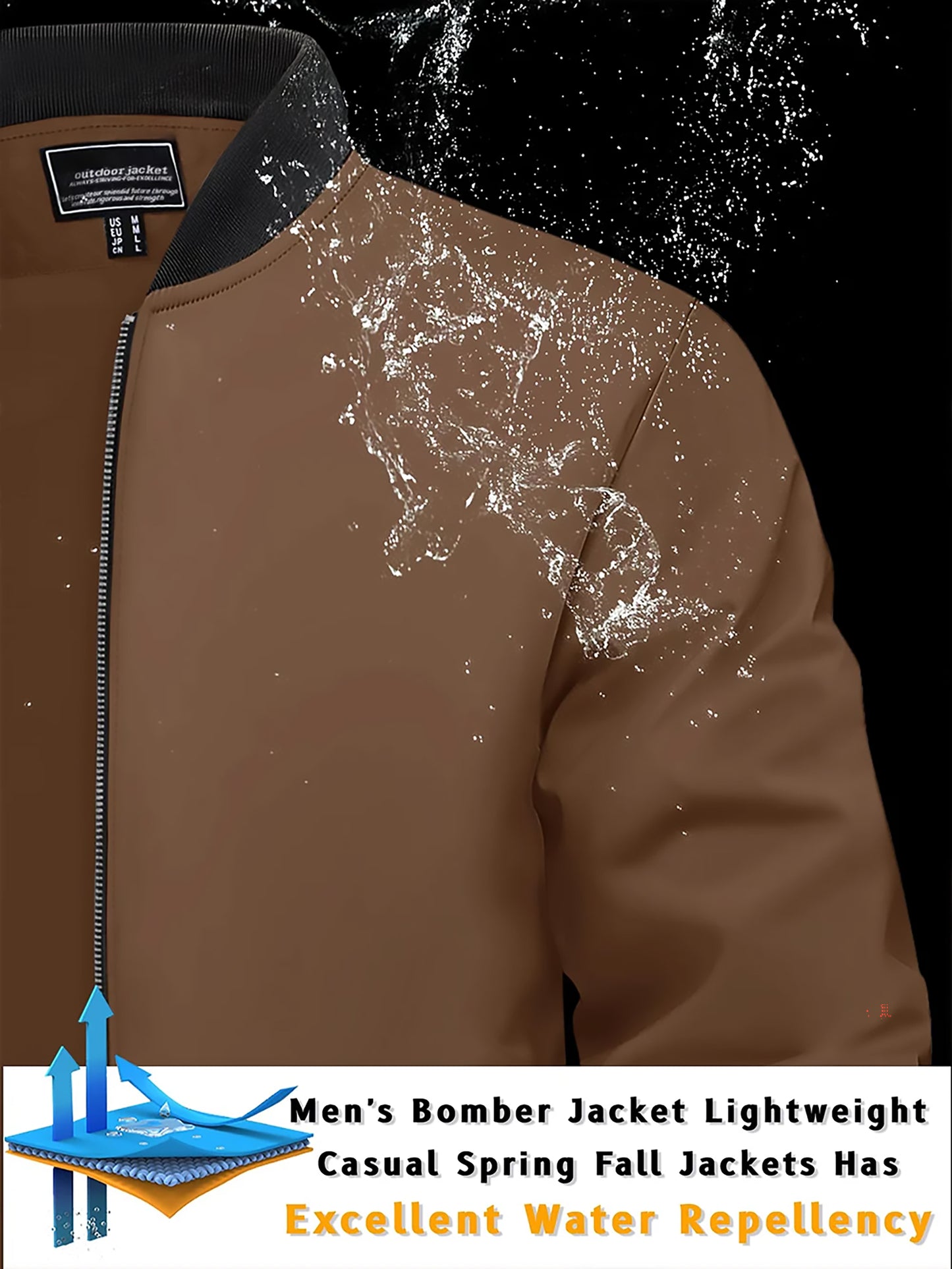 Leichte & wasserdichte Herren-Jacke – Ideal für Sport & Freizeit Bomberjacke JLR Design