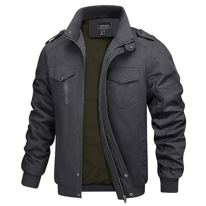 Leichte Herren Bomberjacke mit Stehkragen und Cargo-Taschen Bomberjacke JLR Design
