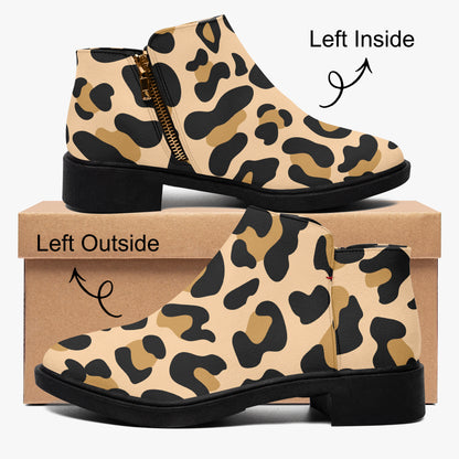 Leopard elegante Reißverschluss-Stiefeletten Stiefeletten JLR Design