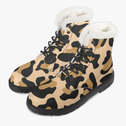 Leopard Faux Fur Leder Boots Boots JLR Design