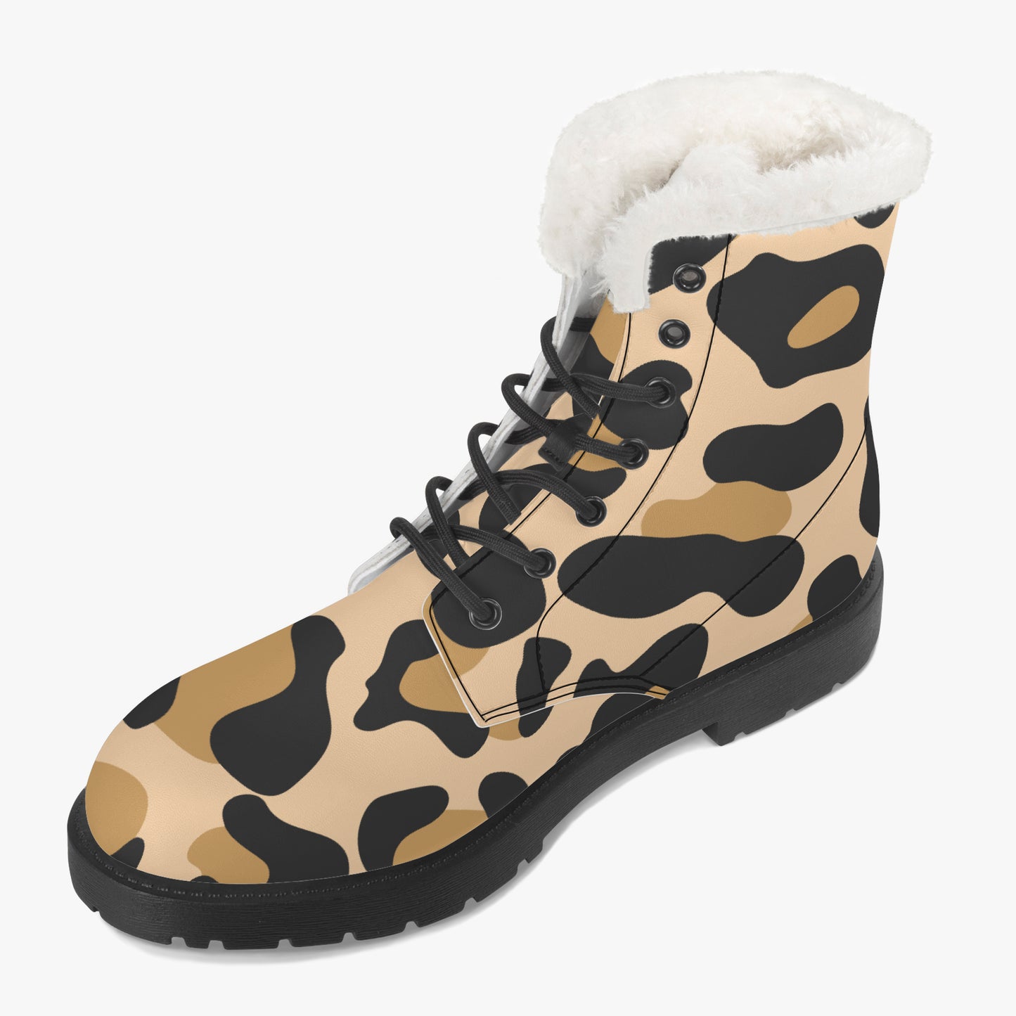 Leopard Faux Fur Leder Boots Boots JLR Design