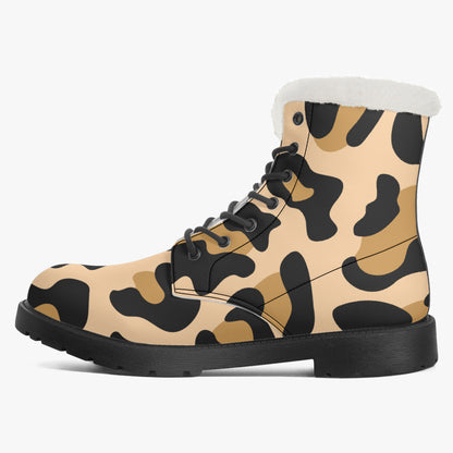 Leopard Faux Fur Leder Boots Boots JLR Design