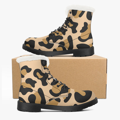 Leopard Faux Fur Leder Boots Boots JLR Design
