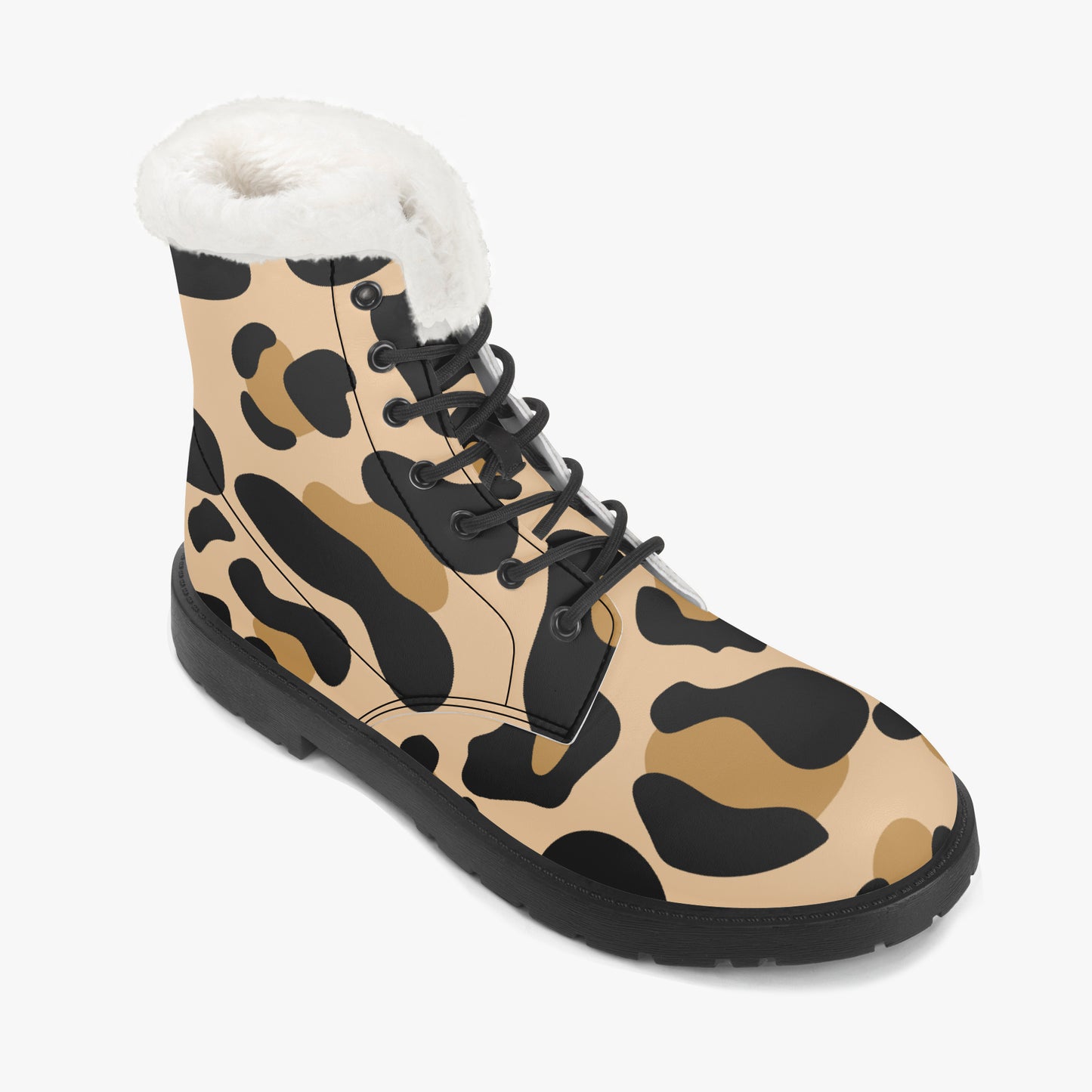 Leopard Faux Fur Leder Boots Boots JLR Design