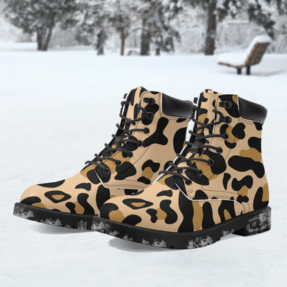 Leopard Leder Boots | Stylische und Warme Winterstiefel Boots JLR Design