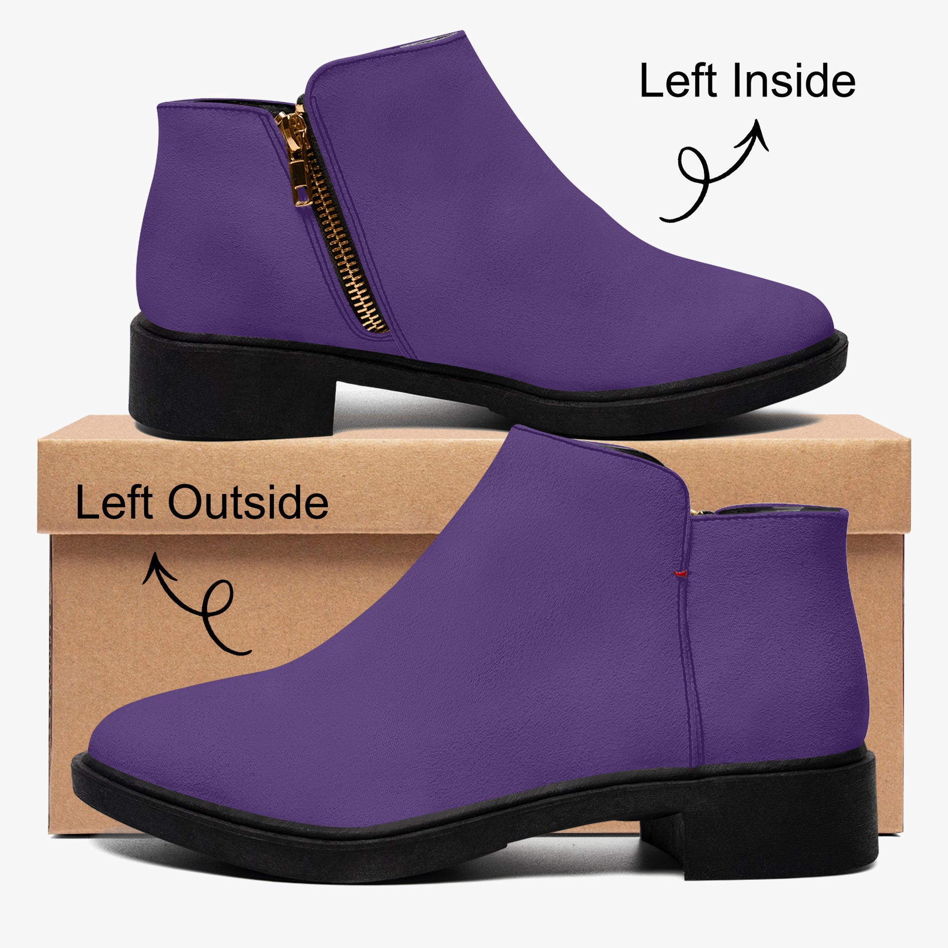 Lila elegante Reißverschluss-Stiefeletten Stiefeletten JLR Design
