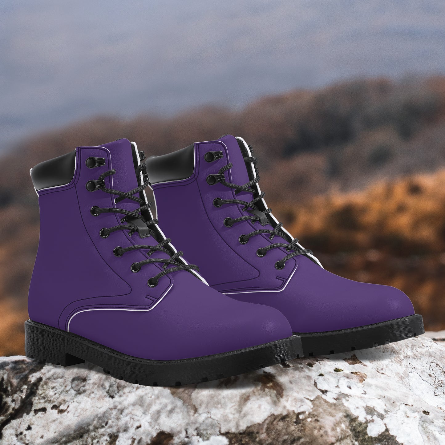 Lila Leder Boots | Stylische und Warme Winterstiefel Boots JLR Design