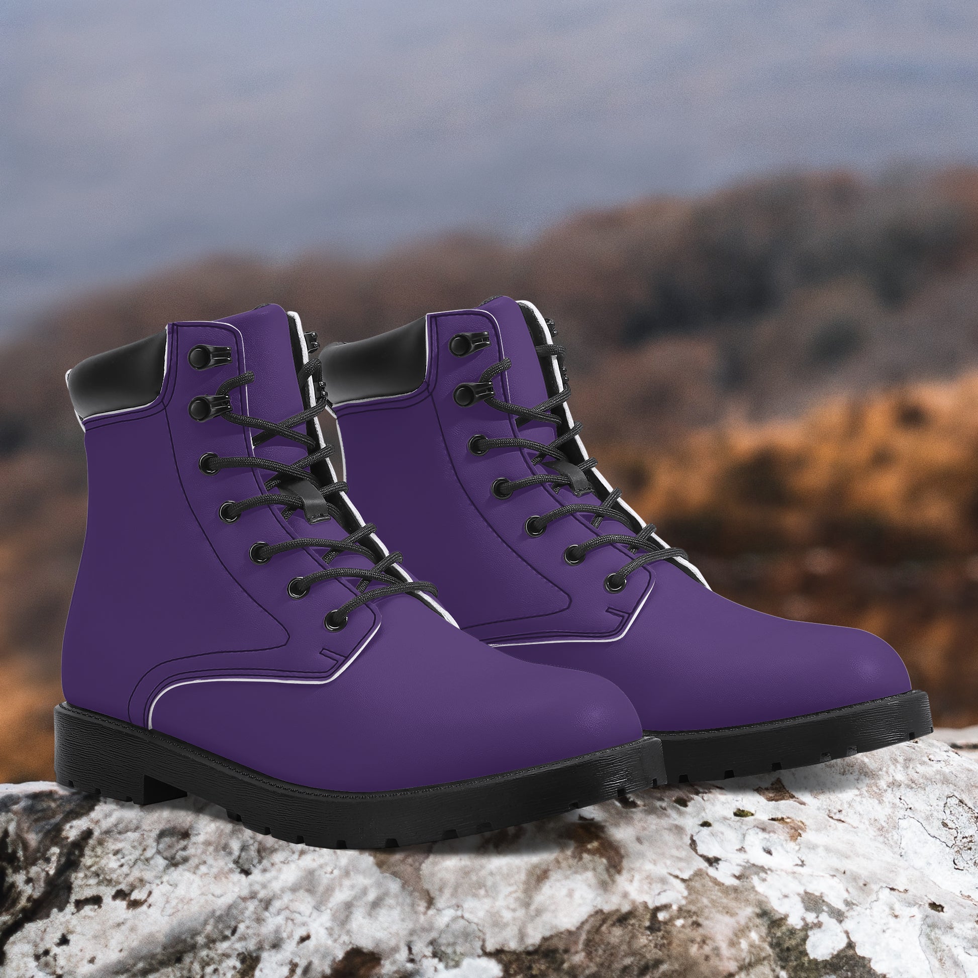 Lila Leder Boots | Stylische und Warme Winterstiefel Boots JLR Design