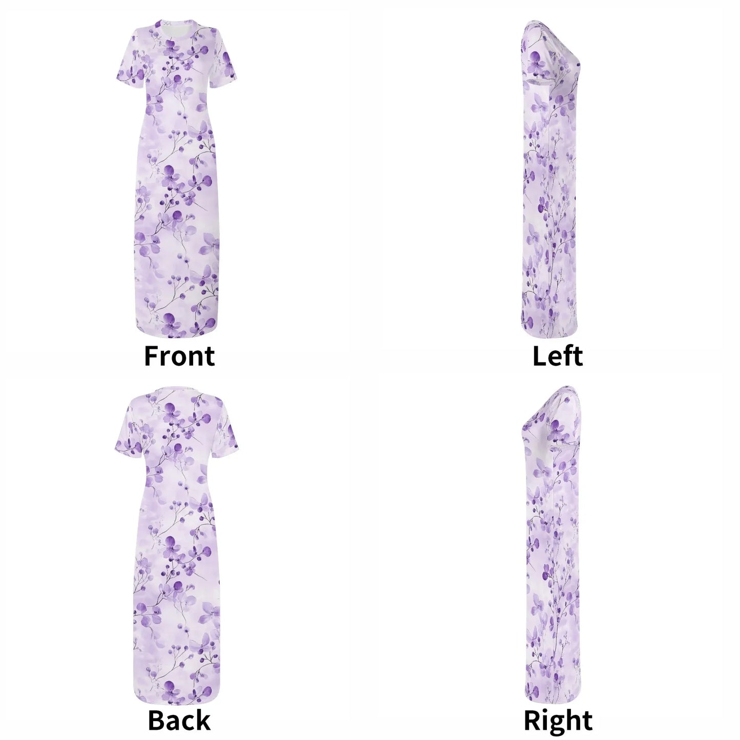 lilac-flowers-v1-short-sleeve-long-dress-long-dress-jlr-design-47679 - JLR Design